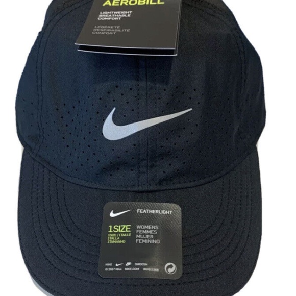 Nike Featherlight Reflective Running 6 Panel Tailwind Fast Cap Hat Black DC3598 - Picture 1 of 5